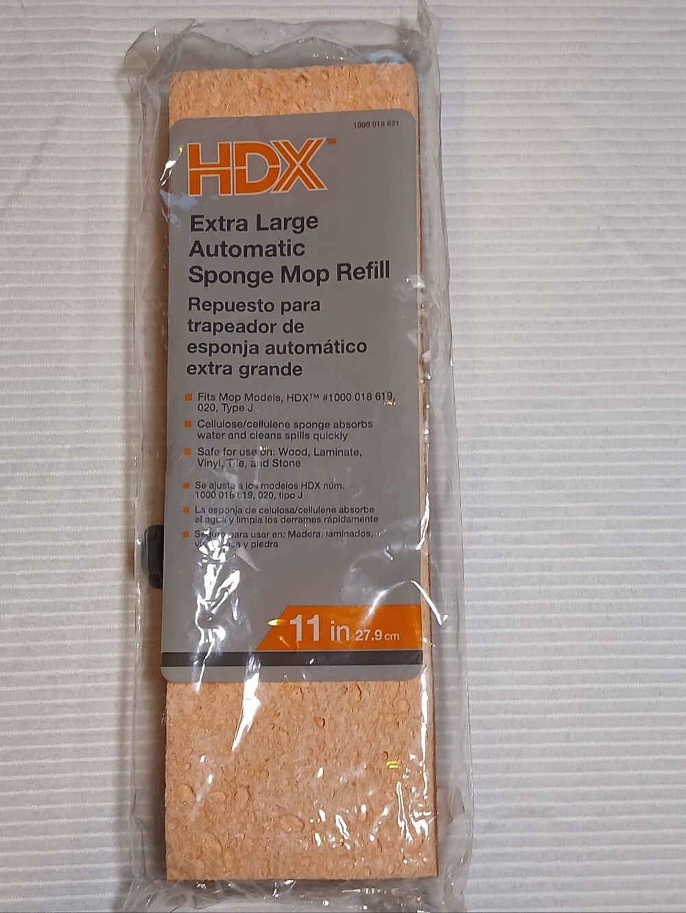 HDX Extra Large Automatic Sponge Mop Refill 11" Type J Orange New Sealed USA